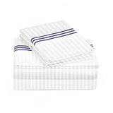 400TC Triple Embroidery Sateen Stripe Cotton Sheet Set