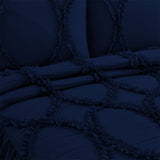 400TC Cotton Sateen Solid Textured Ruffle Bedspread Set