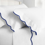 400TC Cotton Scallop Embroidery Sateen Solid Top Sheet