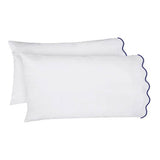 400TC Cotton Scallop Embroidery Sateen Solid Sheet Set