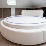 400TC Double Embroidery Sateen Solid Cotton Round Sheet Set