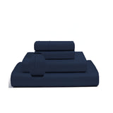 400TC Luxurious Single Embroidery Sateen Solid Cotton Sheet Set