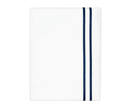 Cotton Flat Sheet - Line Embroidery