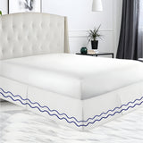 400TC Cotton Double Wavy Embroidered Tailored Bed Skirt