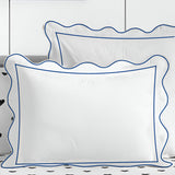 400TC Cotton Scallop Embroidery & Border Sateen Solid Pillow Sham