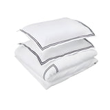 500TC Cotton Double Embroidery Sateen Solid Duvet Cover Set