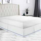 400TC Sateen Solid Cotton Double Embroidered Tailored Bed Skirt