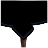Double Embroidery Border Sateen Cotton Solid Table Cloth - Black