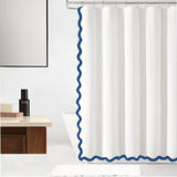 Scallop Thick Banded Cotton Shower Curtain