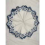 Elegant Flower Embroidered Placemat & Napkins (Set Of 4)