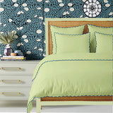 Sage 400TC Cotton Small Scallop Embroidery Duvet Cover Set