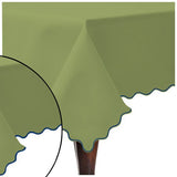 Scallop Embroidery Sateen Cotton Solid Table Cloth - Sage