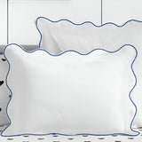 400TC Cotton Scallop Embroidery Sateen Solid Pillow Sham