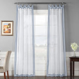 Smart Border 400TC Sateen Cotton Embroidery Curtain (Set Of 2)