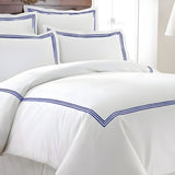 500TC Cotton Triple Embroidery Sateen Solid Duvet Cover Set