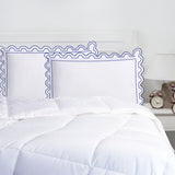 400TC U Shape Scallop Embroidery Cotton Solid Pillow Sham