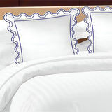 400TC U Shape Scallop Embroidery Cotton Solid Euro Sham