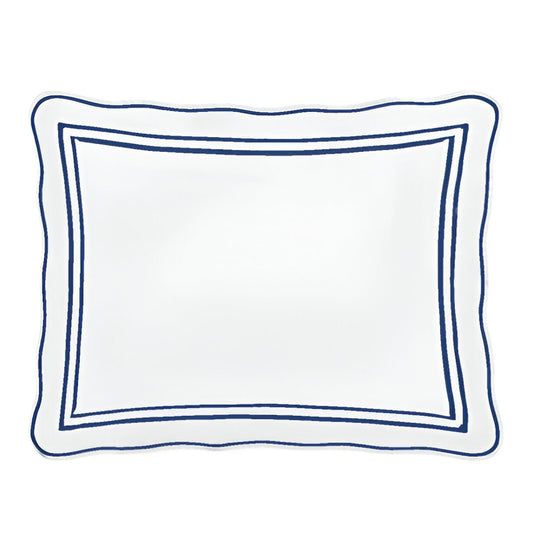 400TC Wavy Embroidery & Border Cotton Sateen Solid Pillow Sham