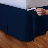400TC Cotton Sateen Velcro Detachable Pleated Bed Skirt