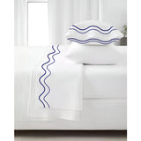 Double Wavy Embroidered Cotton Sheet Set