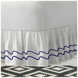 400TC Cotton Double Wavy Embroidered Gathered Bed Skirt