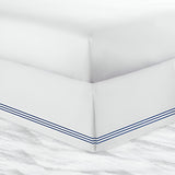 400TC Sateen Solid Cotton Triple Embroidered Tailored Bed Skirt