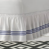 400TC Sateen Solid Cotton Triple Embroidered Wrap Around Bed Skirt