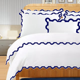 400TC U Shape Applique Embroidery Cotton Duvet Cover Set