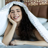 400TC Cotton Sateen Double Scallop Embroidery Duvet Cover Set