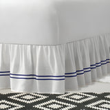 400TC Sateen Solid Cotton Double Embroidered Gathered Bed Skirt