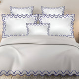 Imaginary Scallop 400TC Cotton Embroidery Sateen Solid Duvet Cover Set