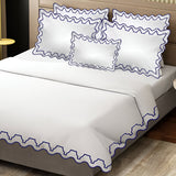 Imaginary Scallop 400TC Cotton Embroidery Sateen Solid Duvet Cover Set