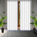 Ashley 400TC Sateen Cotton Traingle Embroidery Curtain (Set Of 2)