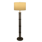Nimbus Brushed Nickel Floor Lamp with 3-Way Rotary Switch Clear Glass Body Metal Base