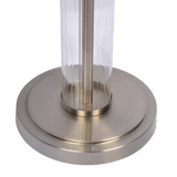 Nimbus Brushed Nickel Floor Lamp with 3-Way Rotary Switch Clear Glass Body Metal Base