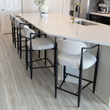 Manhattan 25.5" Chenille Counter Stool With Arms (Set of 3)