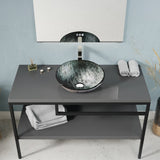 Amalfi Round Glass Vessel Bathroom Sink with Stellar Grey Finish