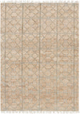 Rice Dusty Sage Fringed Jute Carpet