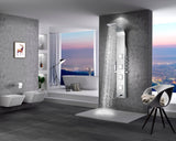 MESA Series 64 in. 4-Jetted Full Body Shower Panel System with Heavy Rain Shower and Spray Wand in Brushed Steel
