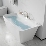 Vault Series 67 in. x 32 in. Flat Bottom Acrylic Freestanding Soaking Bathtub with Center Drain and Faucet