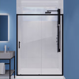 Halberd Series 47 to 48 in. x 72 in. Sliding Framed Shower Door with Tsunami Guard Tempered Glass