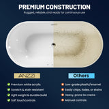 Jericho Series 67 in. x 32 in. Flat Bottom Acrylic Freestanding Air Jetted Bathtub with Center Drain in Glossy White