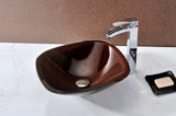 Cansa Series Deco-Glass Vessel Sink in Rich Timber