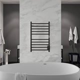 Bali Series 10-Bar Wall Mounted Electric Bathroom Towel Warmer Rack in Brushed Nickel Finish Stainless Steel
