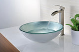 Spirito Series Deco-Glass Vessel Sink in Churning Silver