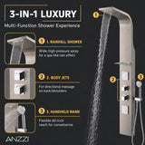 Niagara 64 in. 2-Jetted Full Body Shower Panel with Heavy Rain Shower and Spray Wand in Brushed Stainless Steel