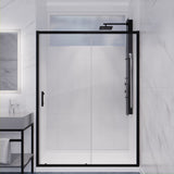 Halberd Series 47 to 48 in. x 72 in. Sliding Framed Shower Door with Tsunami Guard Tempered Glass