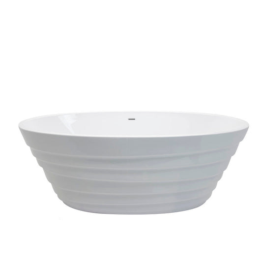 Nimbus 5.6 ft. Acrylic Center Drain Freestanding Bathtub in Glossy White