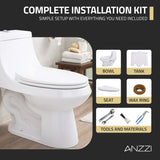 Odin 1-piece 1.6 GPF Dual Flush Elongated Toilet in White