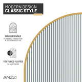 Ember Series 34 in. x 78 in Framed Arch Fixed Shower Screen Door with 8mm Tempered Clear or Fluted Glass